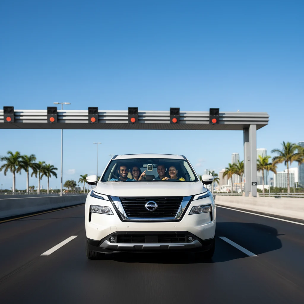 How do Miami tolls (SunPass) work with a rental car from MIA?