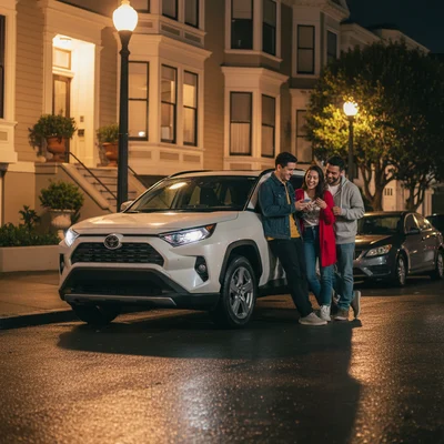 Where is it safest to leave a rental car overnight in San Francisco?