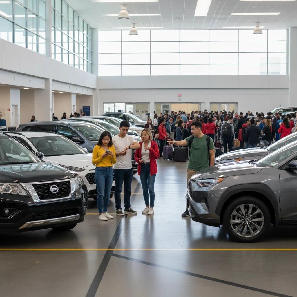 How long does SFO Rental Car Center pickup take at peak times?