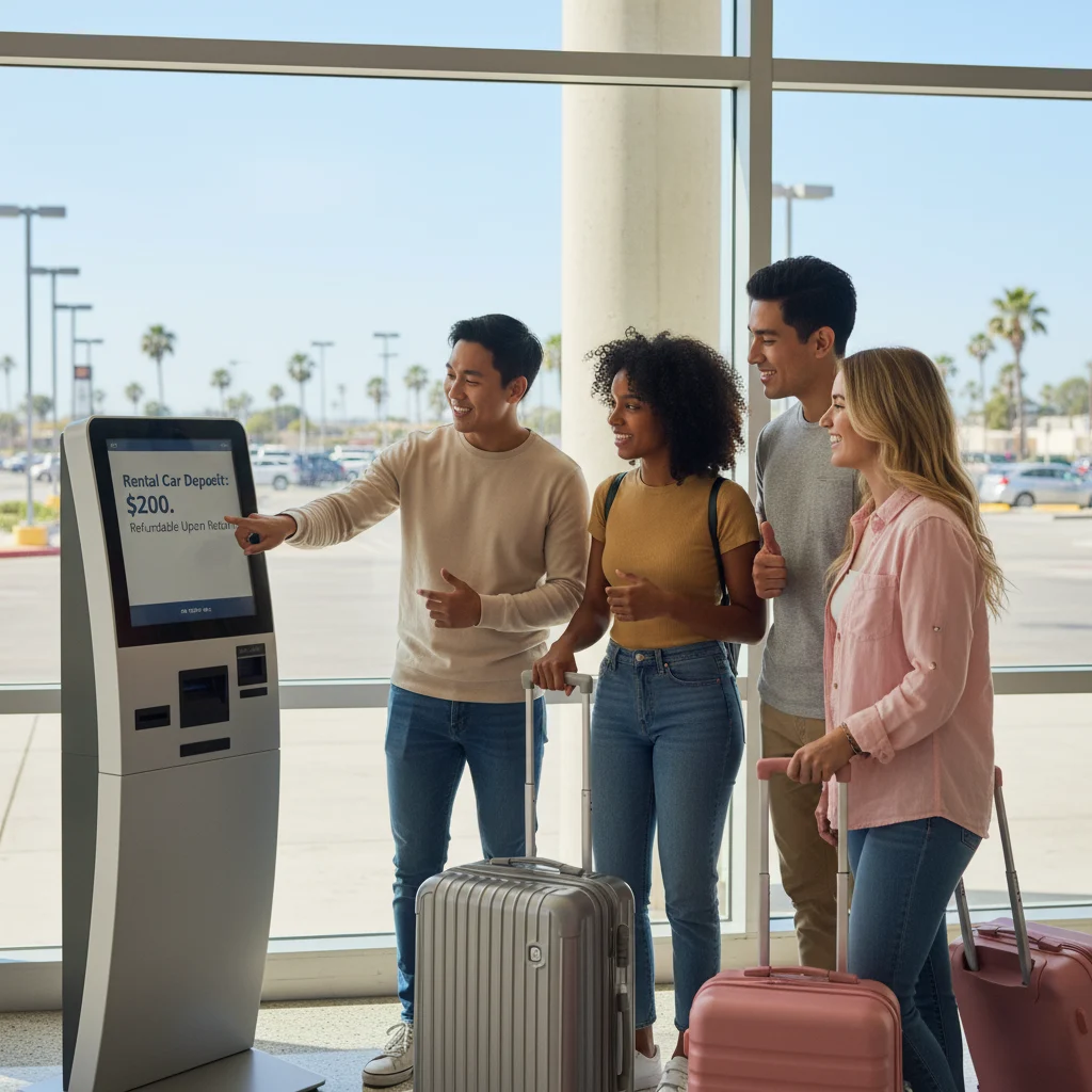 How much is the rental car deposit at Santa Ana/Orange County (SNA)?