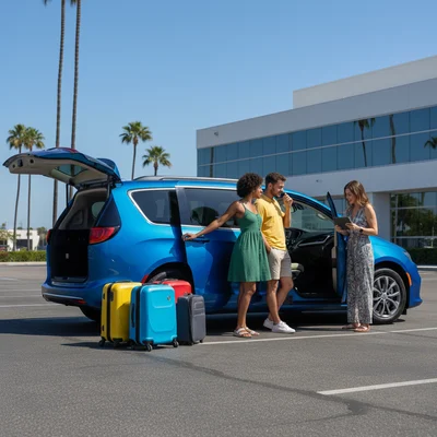 What should I consider when renting a leisure car for a trip?