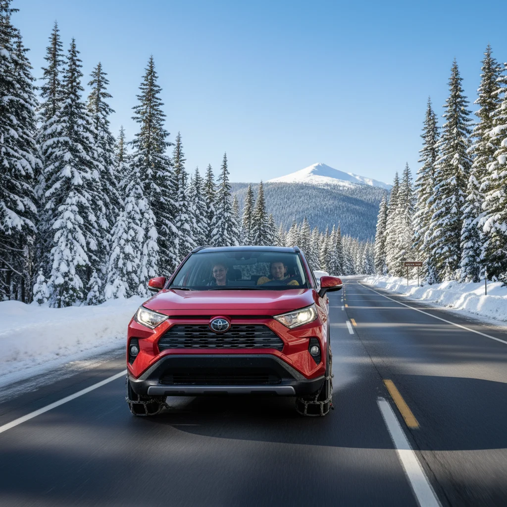 Do Seattle rentals include snow chains for Snoqualmie or Stevens Pass?