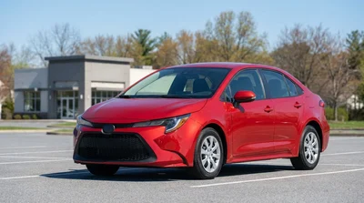 Young driver leaning against a car rental on a scenic Pennsylvania mountain road