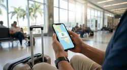 Driver checking a map on a smartphone screen inside a Florida car rental