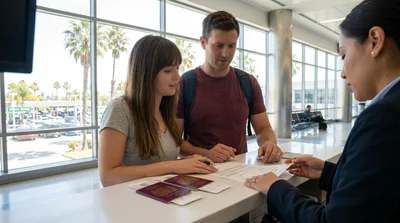White car rental driving along a scenic coastal road in sunny California with ocean views