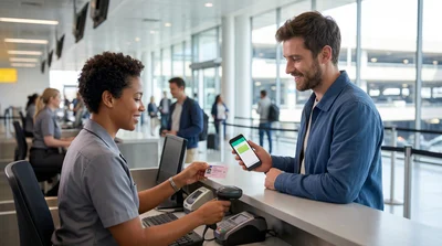 Agent verifies UK licence with check code in New York.